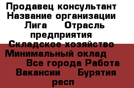 Продавец-консультант › Название организации ­ Лига-1 › Отрасль предприятия ­ Складское хозяйство › Минимальный оклад ­ 25 000 - Все города Работа » Вакансии   . Бурятия респ.